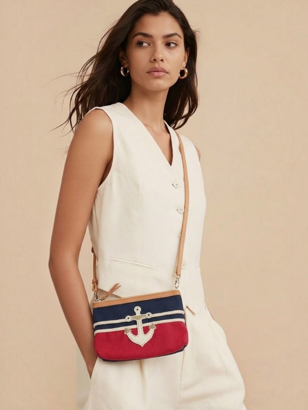 Brighton ANCHORS AWAY Nautical Crossbody Bag